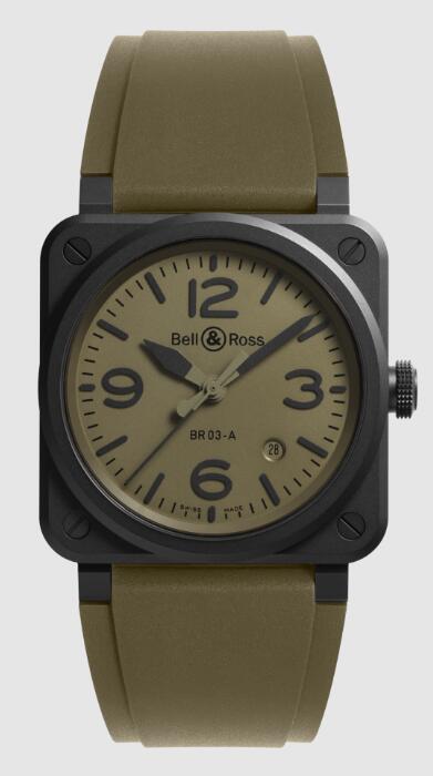 Review Bell and Ross BR 03 Replica Watch NEW BR 03 MILITARY CERAMIC BR03A-MIL-CE/SRB